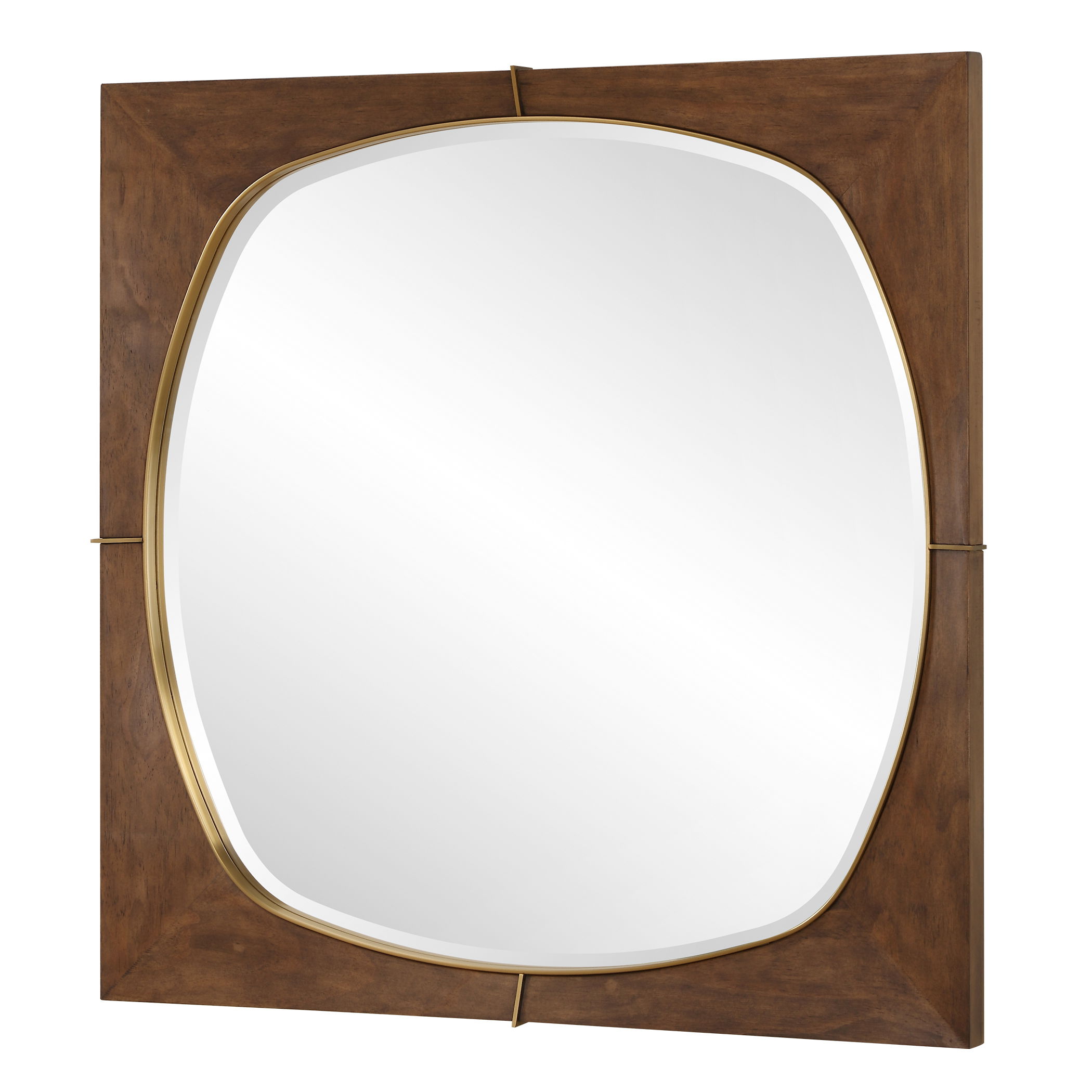 Garonne Square Walnut Mirror large image 