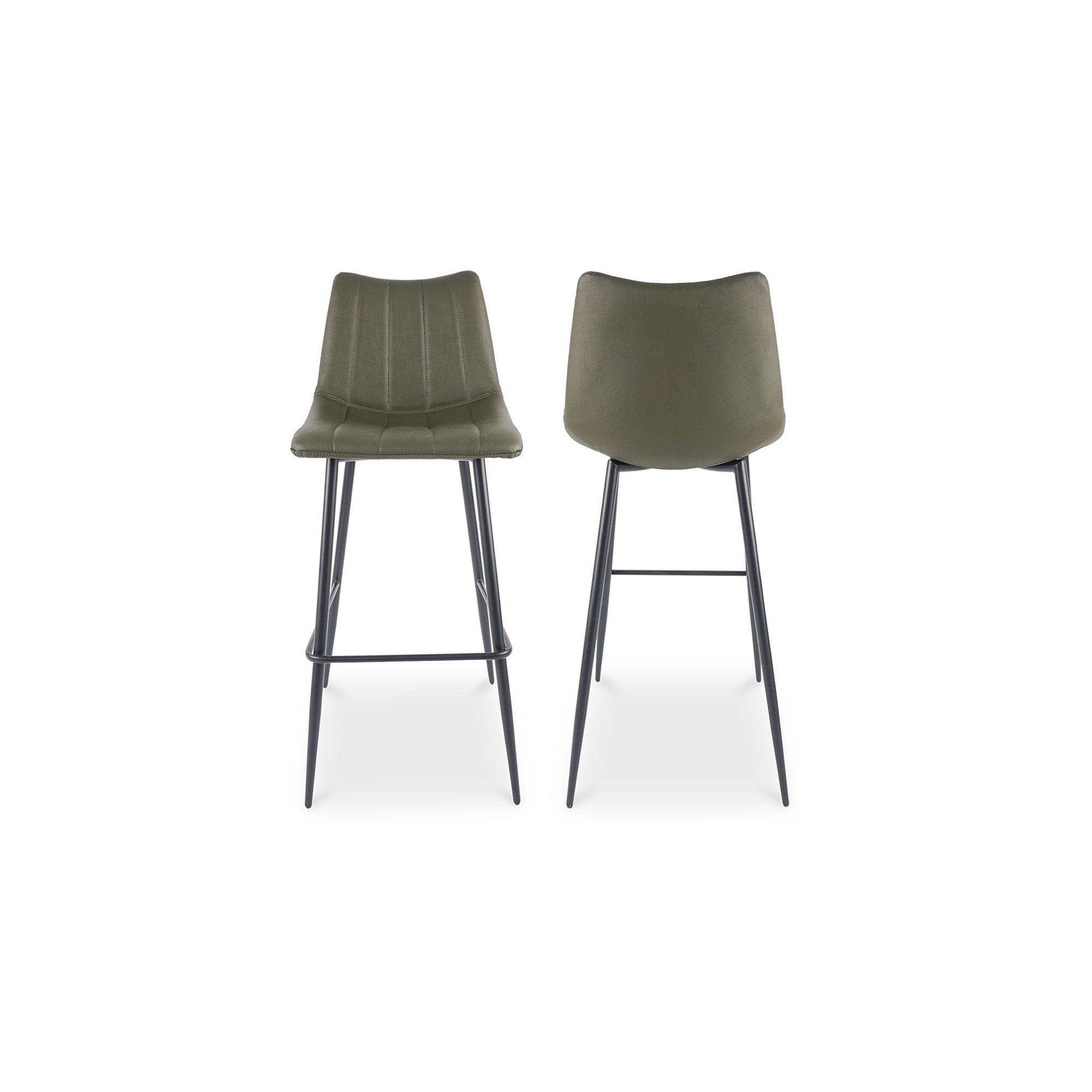 Alibi Barstool Dark Green - Set Of Two, Counter & Bar Stool by Moe's Home, 17.7" width x 41.5" height x 20" depth View 2