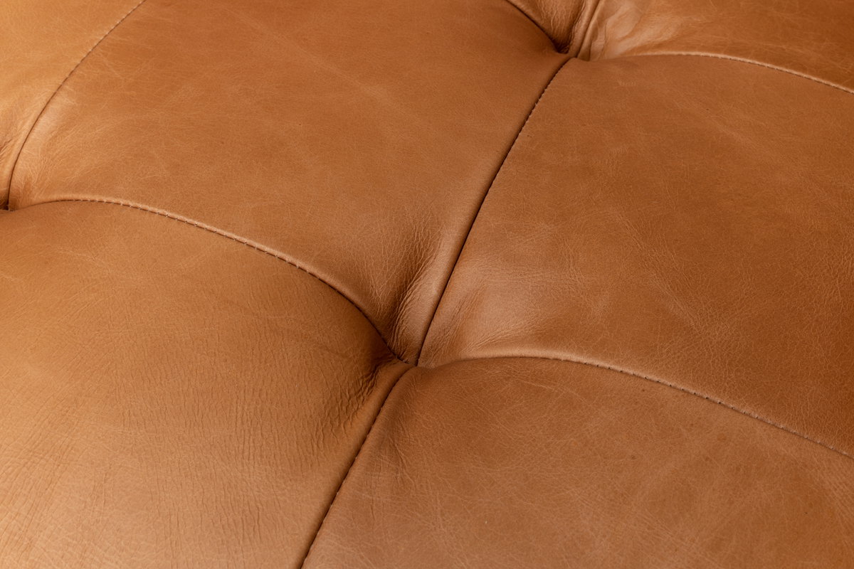 Isaac Leather Sofa, by Sarreid, 2'6" length x 6'5" width x 2'7" height View 9