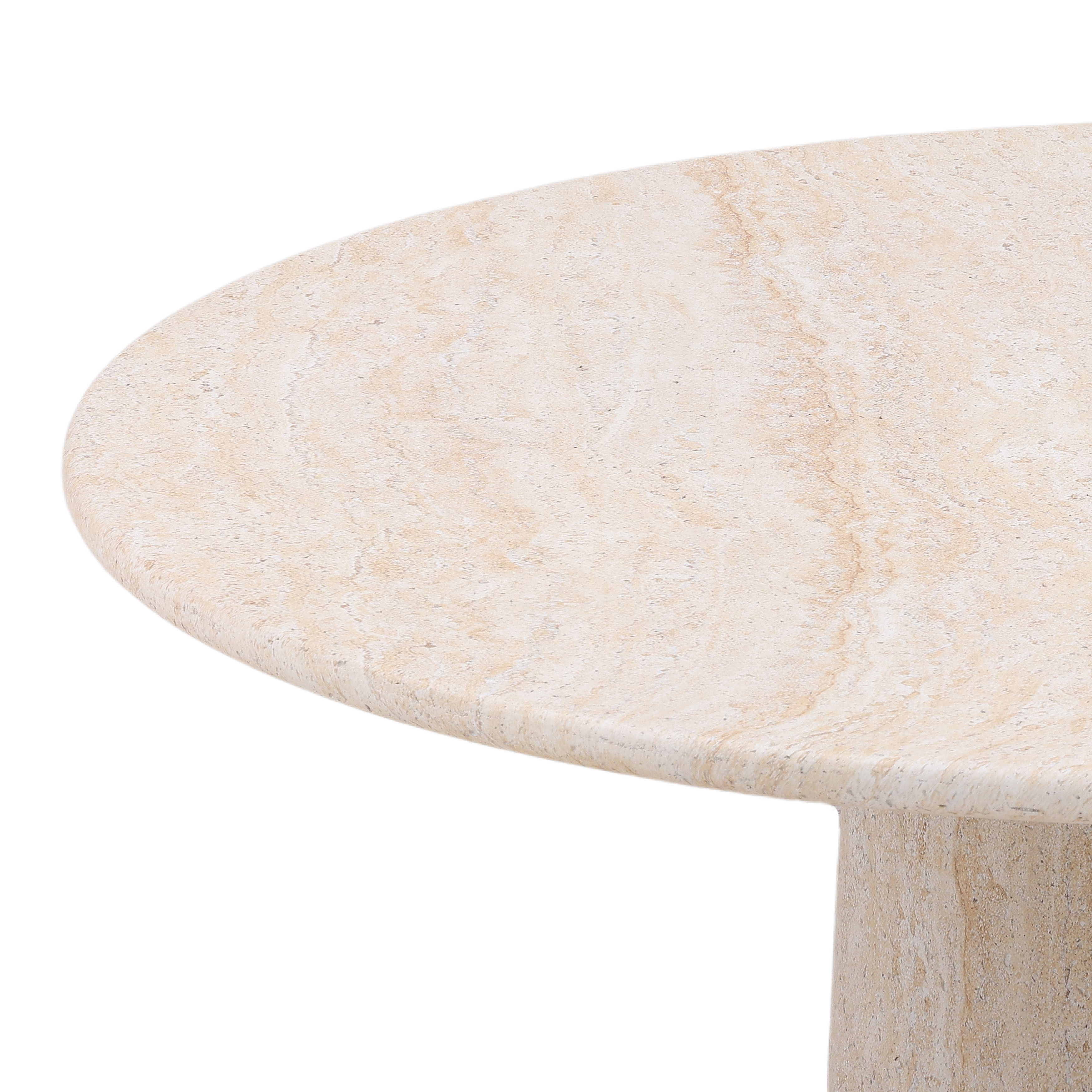 Trebol Outdoor Coffee Table Natural, by Dovetail, 43.31" width x 13.39" height x 43.31" diameter x 43.31" depth View 2