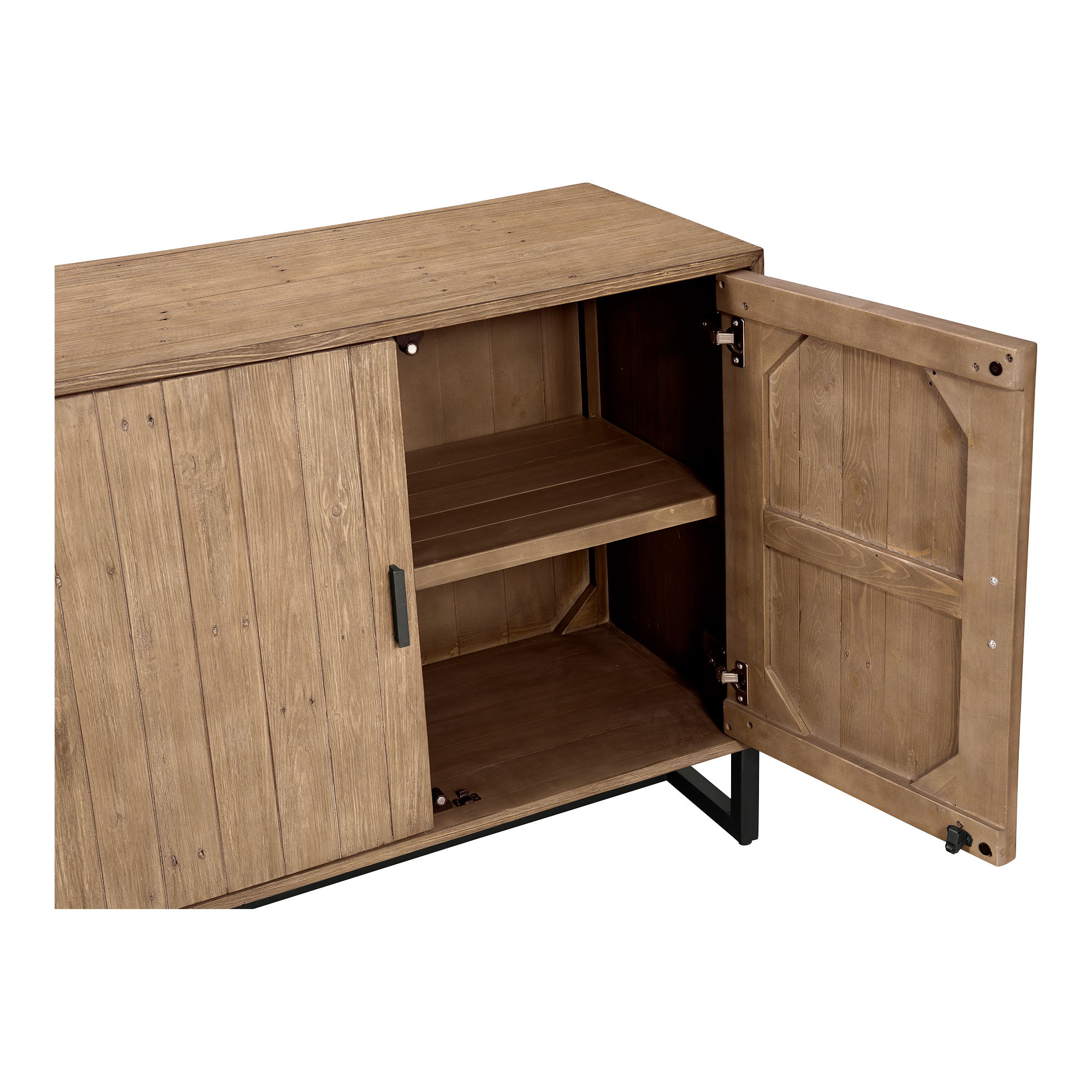Sierra 2 Door Cabinet Natural, Cabinets & Sideboard by Moe's Home, 39" width x 33" height x 18" depth View 5