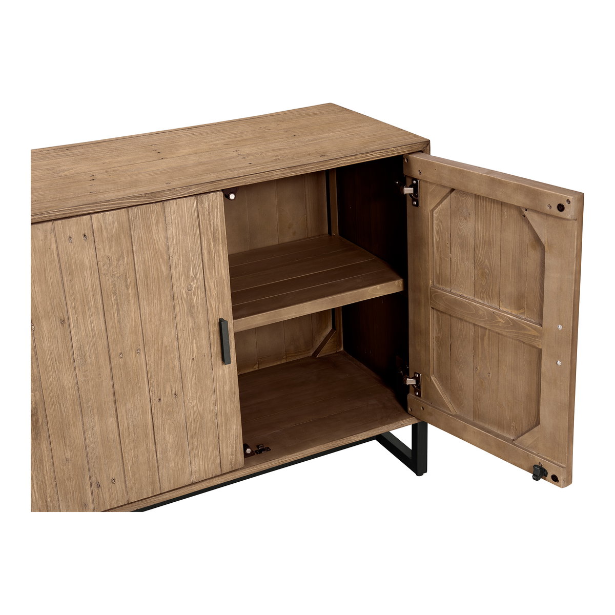 Sierra 2 Door Cabinet Natural, Cabinets & Sideboard by Moe's Home, 39" width x 33" height x 18" depth View 5