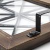 Ellingson 28L x 13W Black Rectangular Metal Glass Wood Bottom Tray thumbnail 4