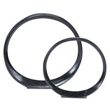 Online Designer Combined Living/Dining Orbits Black Ring Sculptures, S/2