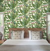 Banana Leaf Aqua & Red Wallpaper thumbnail 2