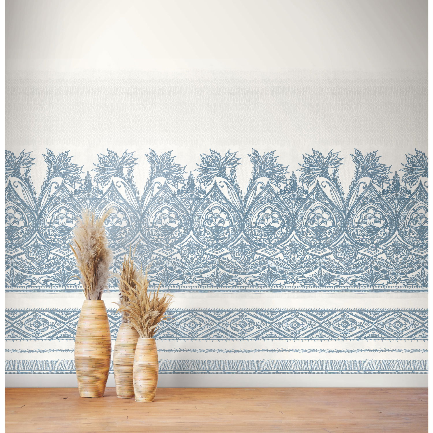 Henna Blue Wall Mural large image 