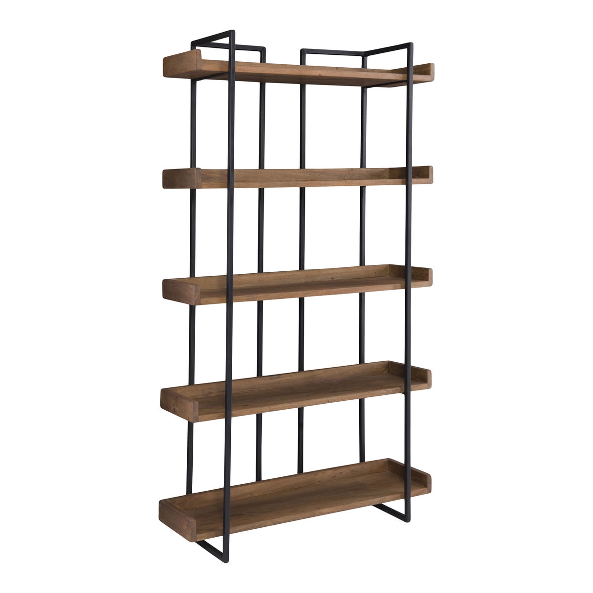 Vancouver Bookshelf Small Light Brown, Shelving & Bookcase by Moe's Home, 44" width x 75" height x 13.5" depth View 2