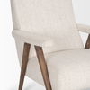 Nico Oatmeal Upholstered with Brown Wood Accent Chair, by Mercana, 25.98" length x 31.89" width x 32.28" height thumbnail 13