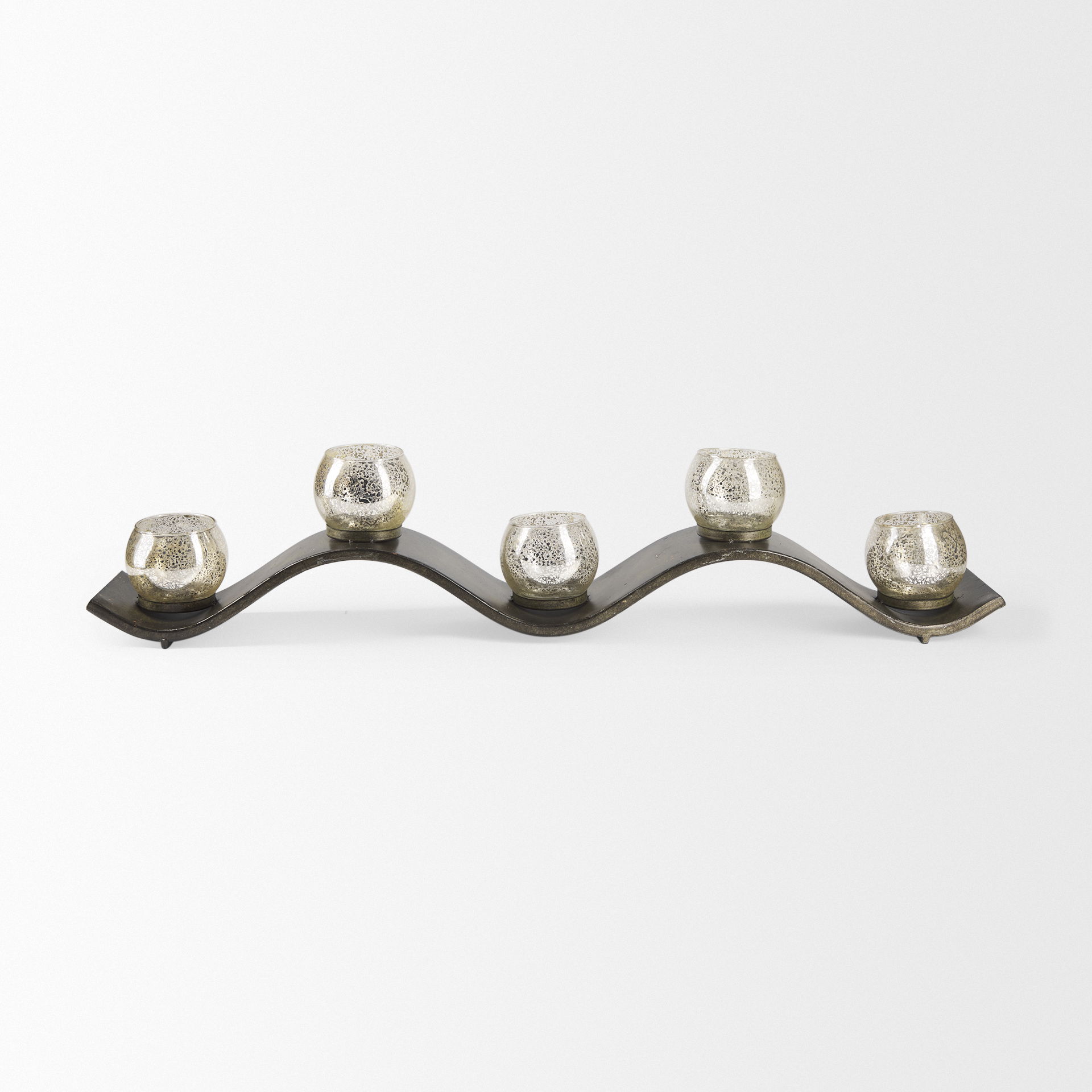 Lux Copper Metal Five Hurricane Glass Holder Table Candle Holder, Candles & Candle Holder by Mercana, 37" length x 4.92" width x 6.99" height View 4