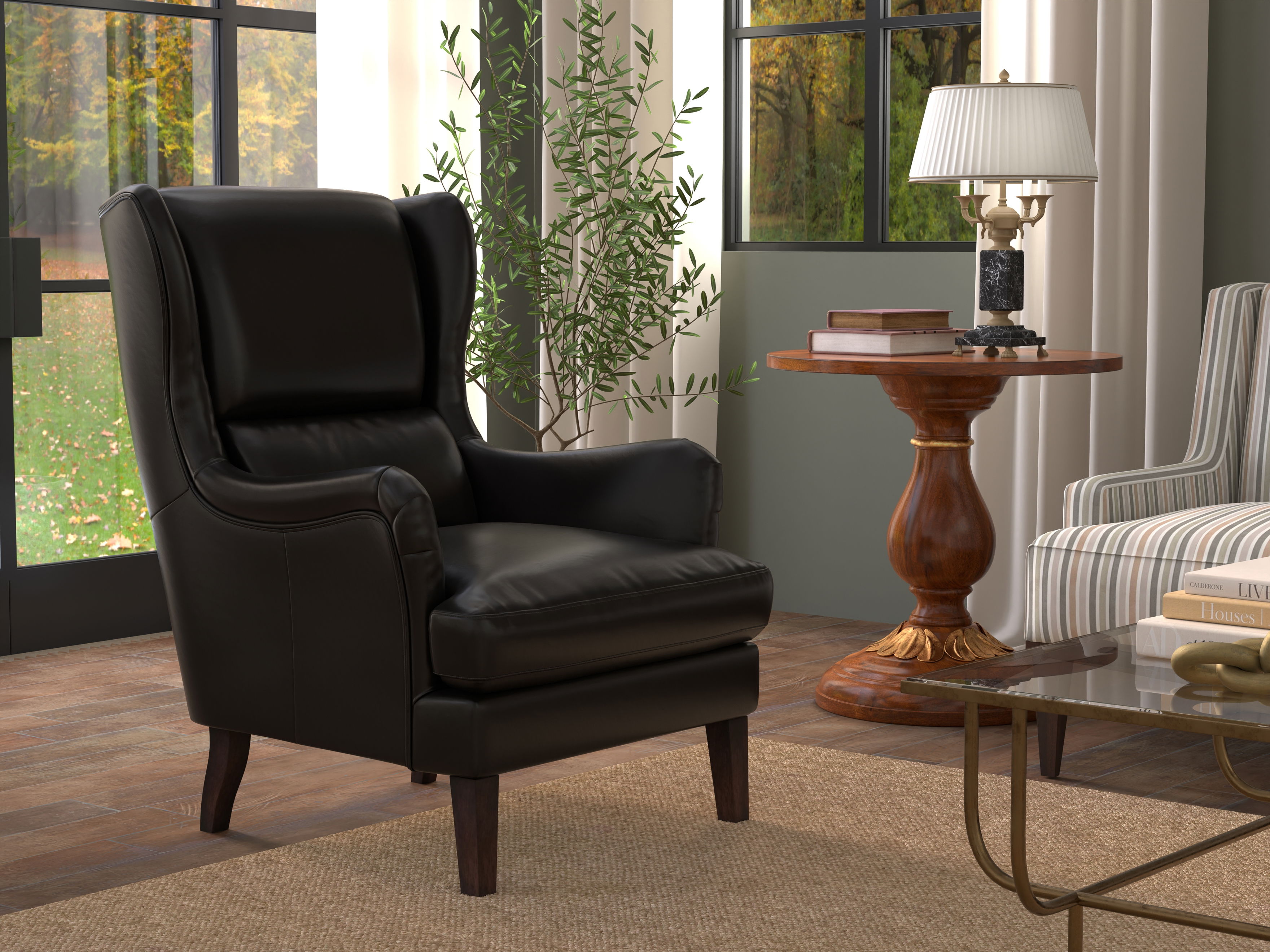 Elite Wing Lounge Chair  Onyx Black large image 