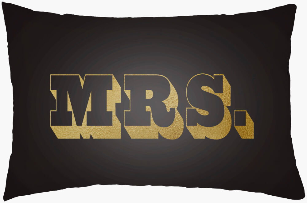 Mr & Mrs Lumbar Pillow, Decorative Pillow by Surya, 14" length x 22" width