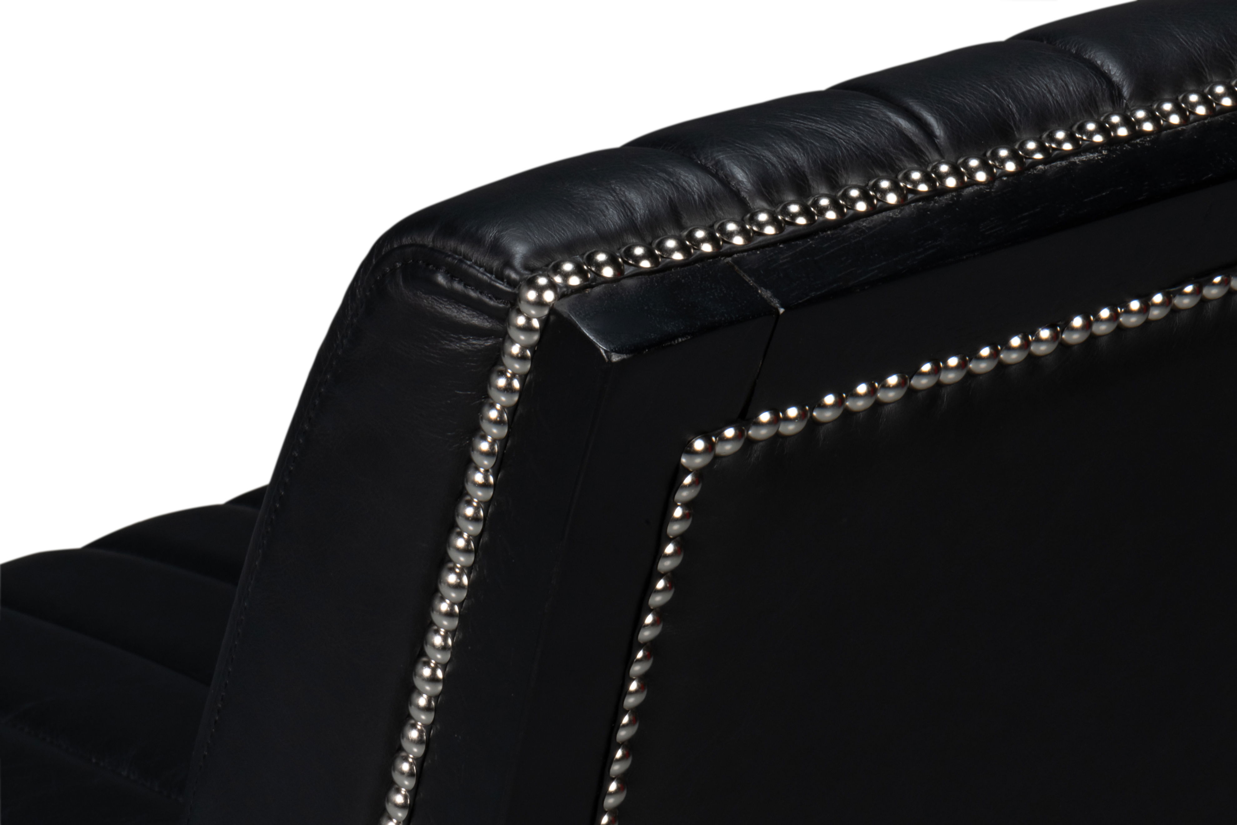 Agave Slipper Chair,Distilled Lthr, Blk, Seating by Sarreid, 27" length x 32" width x 33" height View 12