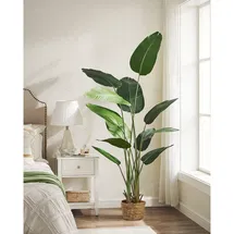 Online Designer Bedroom 71" Faux Banana Leaf Tree with Planter Basket