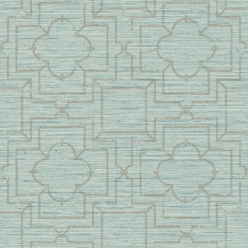 Quatrefoil Trellis Blue Peel & Stick Wallpaper