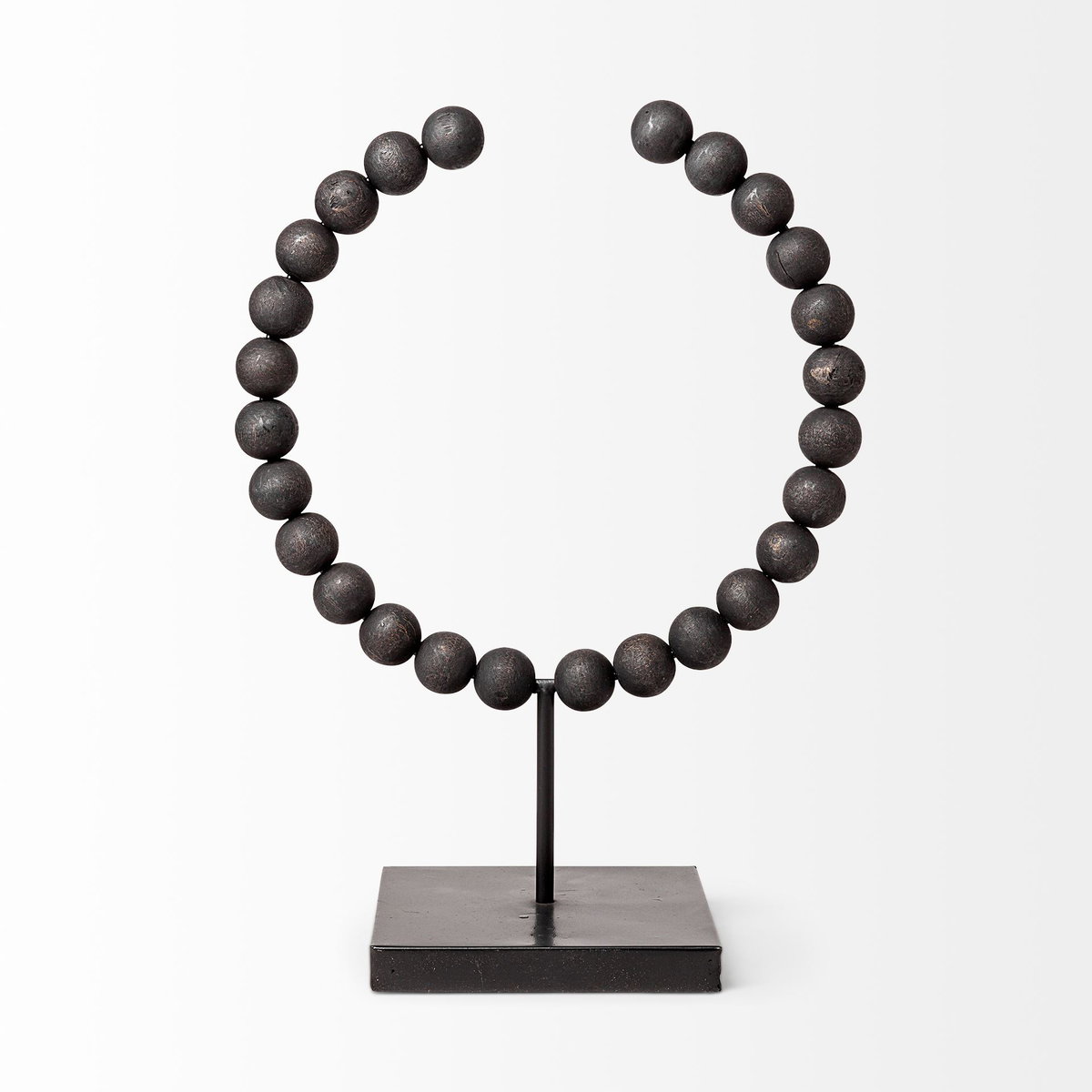 Tulane II (Large) 12L x 6W Black Beaded Broken Sphere Decorative Object, by Mercana, 11.81" length x 6.1" width x 15.55" height View 6