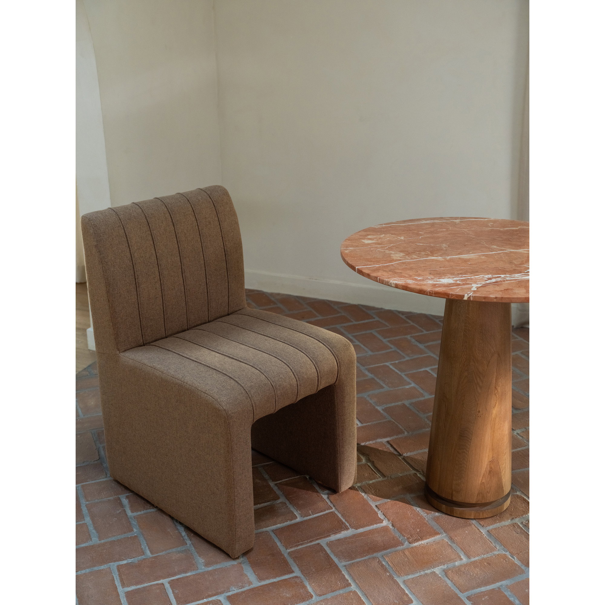 Sally Dining Chair Light Brown, by Moe's Home, 20.1" width x 33.9" height x 24.2" depth View 8