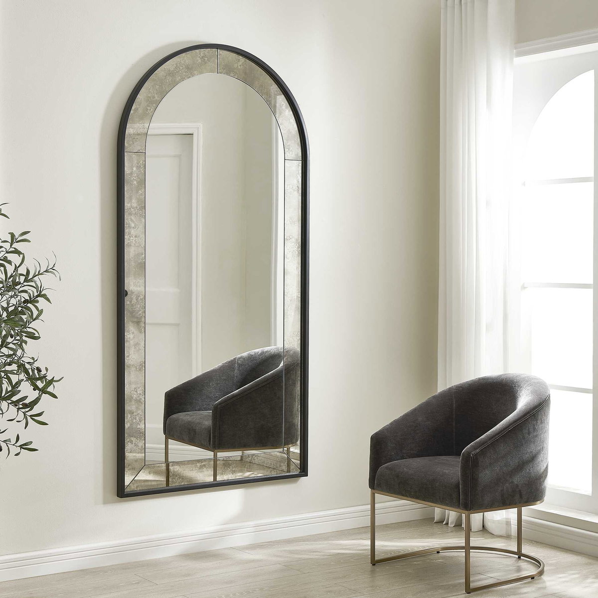 Marlowe Antique Arch Mirror, by Uttermost, 40" width x 80" height x 1.5" depth View 4