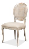 Oval Cane Back S/Chair, Grey Oak, Flax, Dining Chair by Sarreid, 21" length x 24" width x 41" height thumbnail 1
