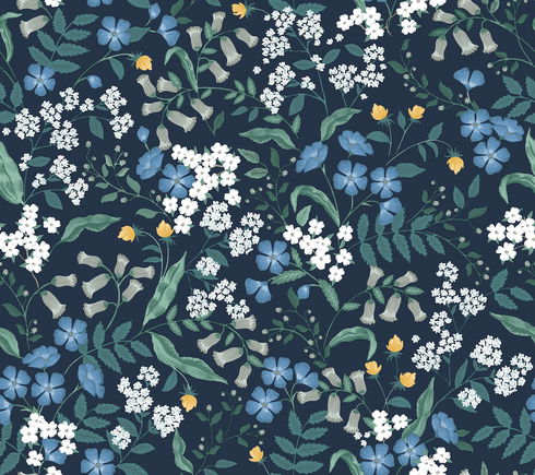 Sweetbrier Navy Peel & Stick Wallpaper