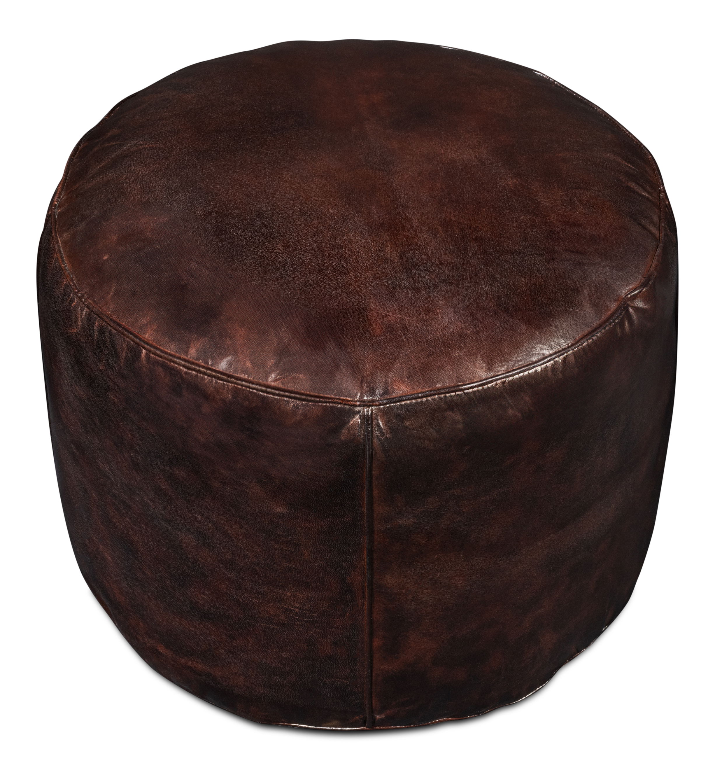 Soccerball Stool, Dark Brown Leather large image 