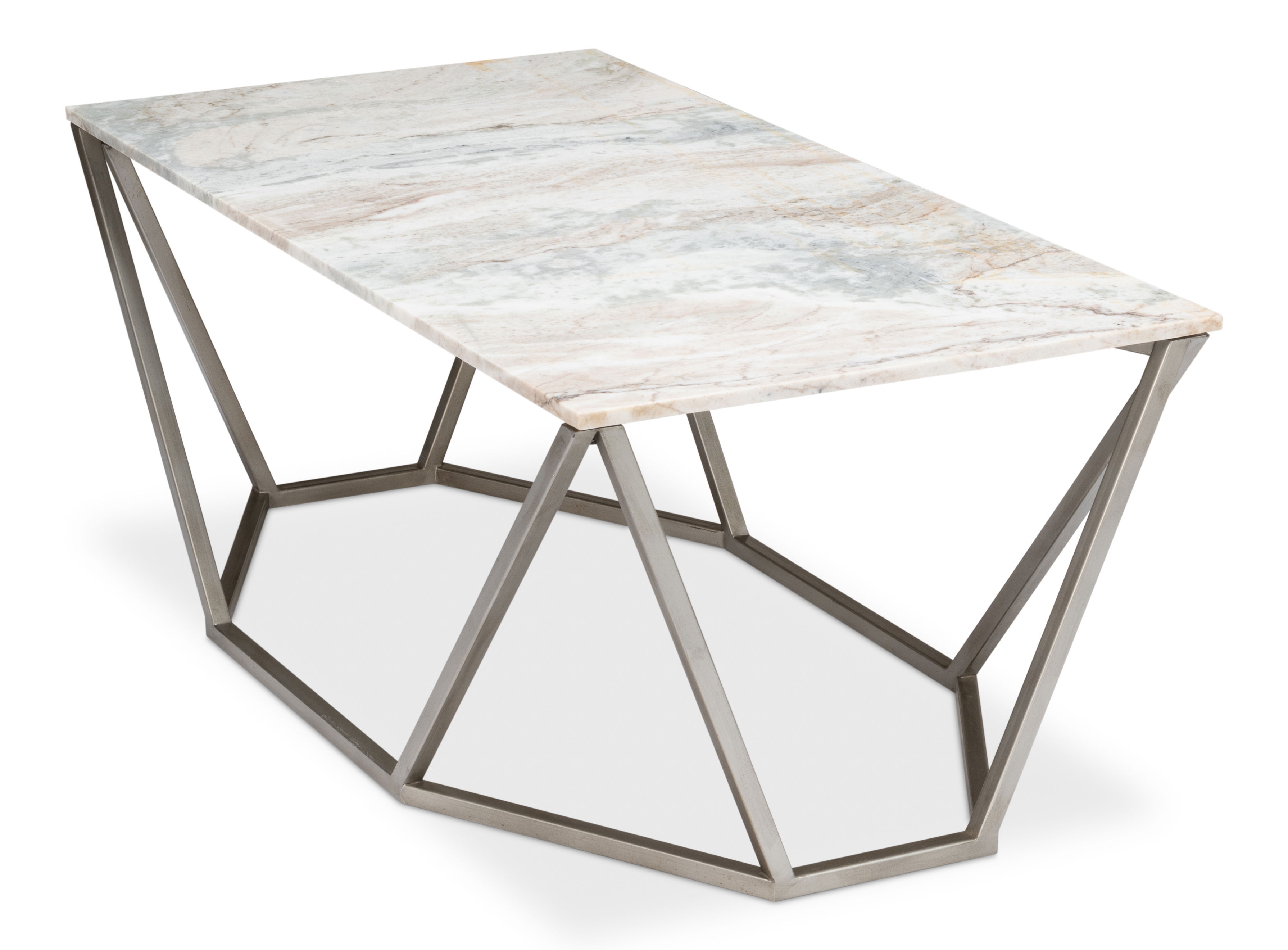 Trapezoid Coffee Table  Marble Top large image 