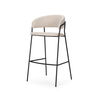 Carolyn Bar Stool with Oatmeal Fabric & Matte Black Metal, Counter & Bar Stool by Mercana, 19.29" length x 20.4" width x 39.75" height thumbnail 1