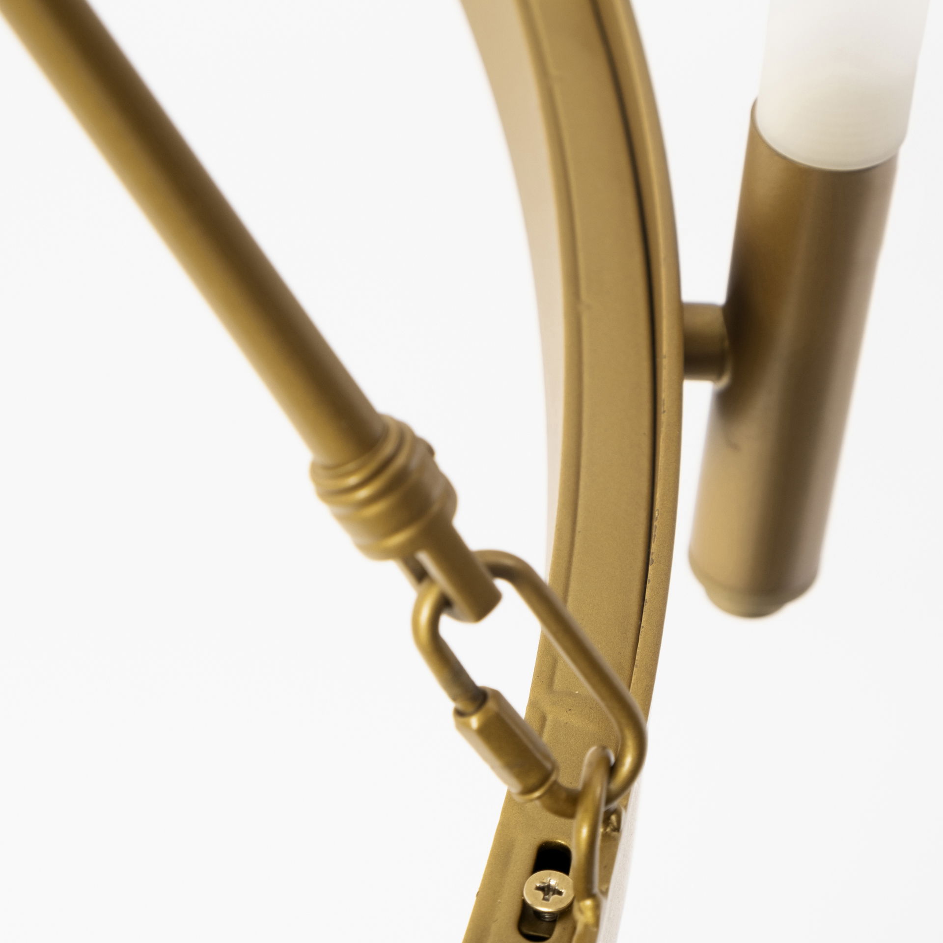 Decamp II (47.2'x36.2') Gold Metal Chassis Glass Tube Twelve Light Chandelier, by Mercana, 47.24" length x 47.24" width x 36.22" height View 10