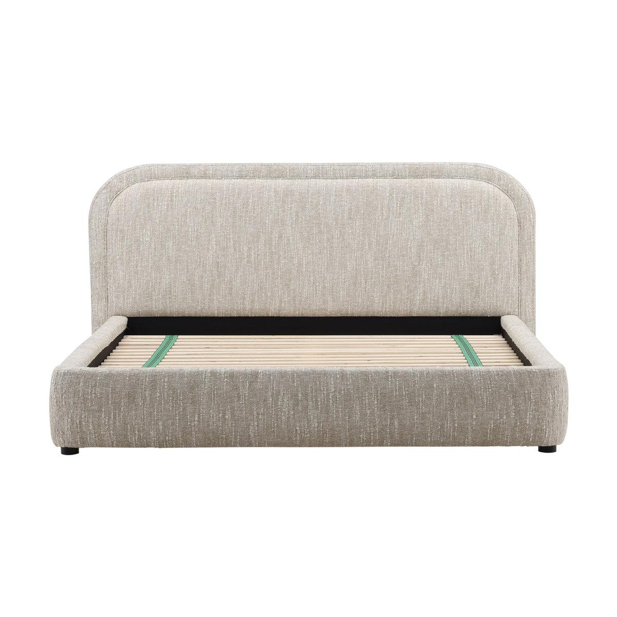Agi Bed King Beige, by Dovetail, 88.5" width x 43.5" height x 88" depth View 2