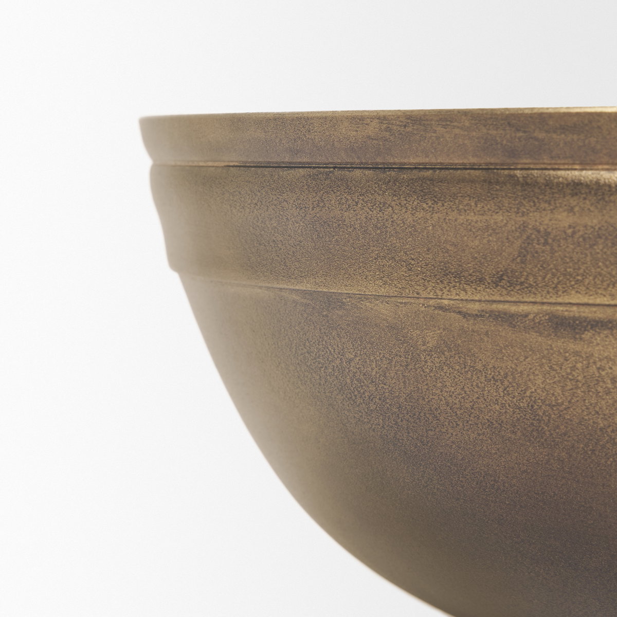 Tomiko Decorative Brass Finished Cast Aluminum Round Bowls, Decorative Bowl by Mercana, 11" length x 11" width x 4" height View 9