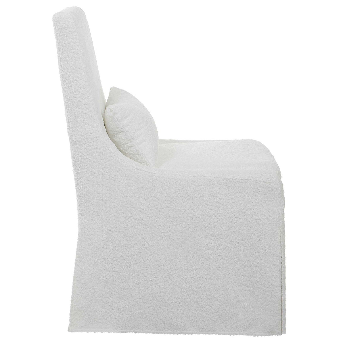 Coley White Armless Chair, Accent Chair by Uttermost, 23" width x 39.5" height x 25" depth View 6