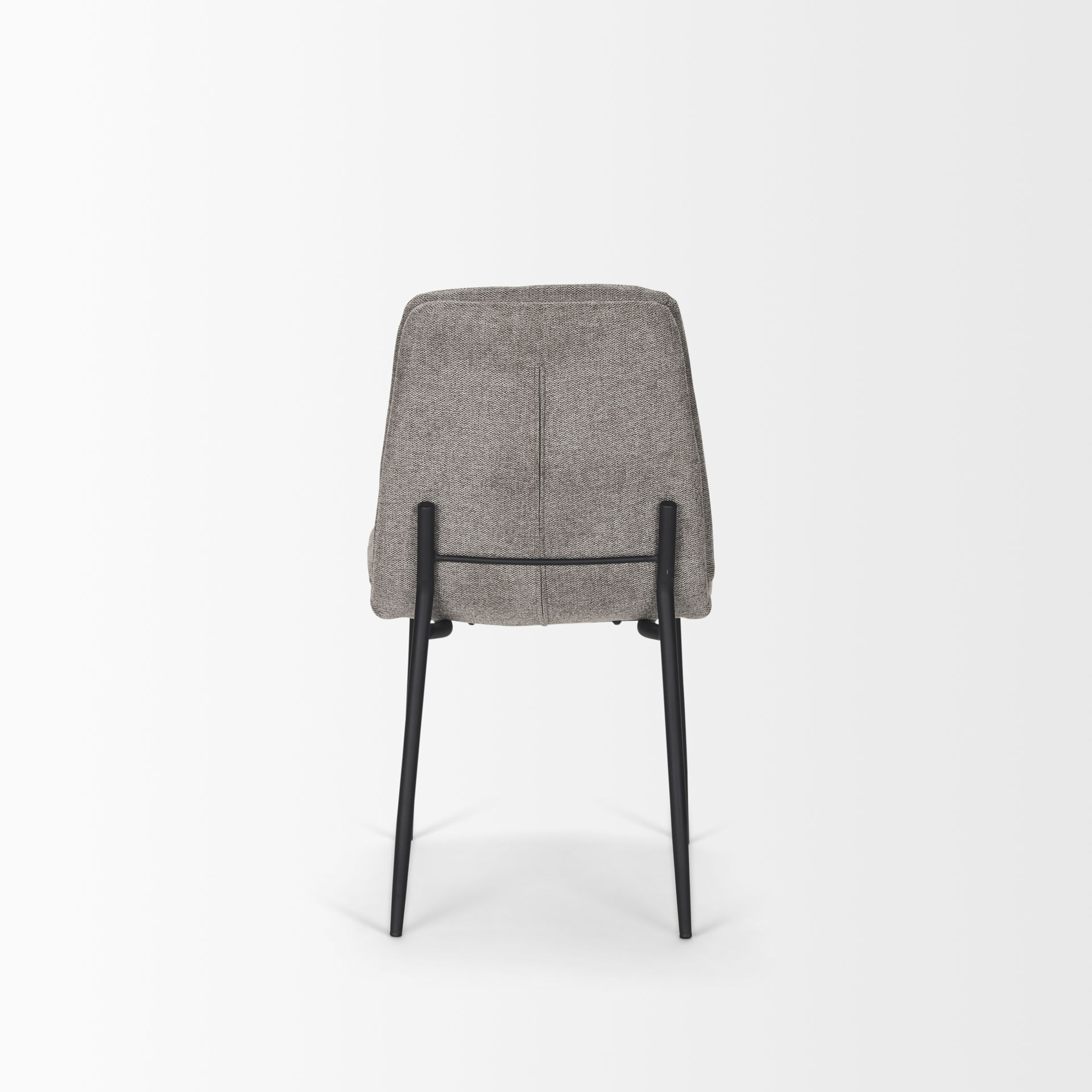 Eve Dining Chair with Gray Fabric & Matte Black Metal, by Mercana, 24.5" length x 19.5" width x 33.5" height View 7