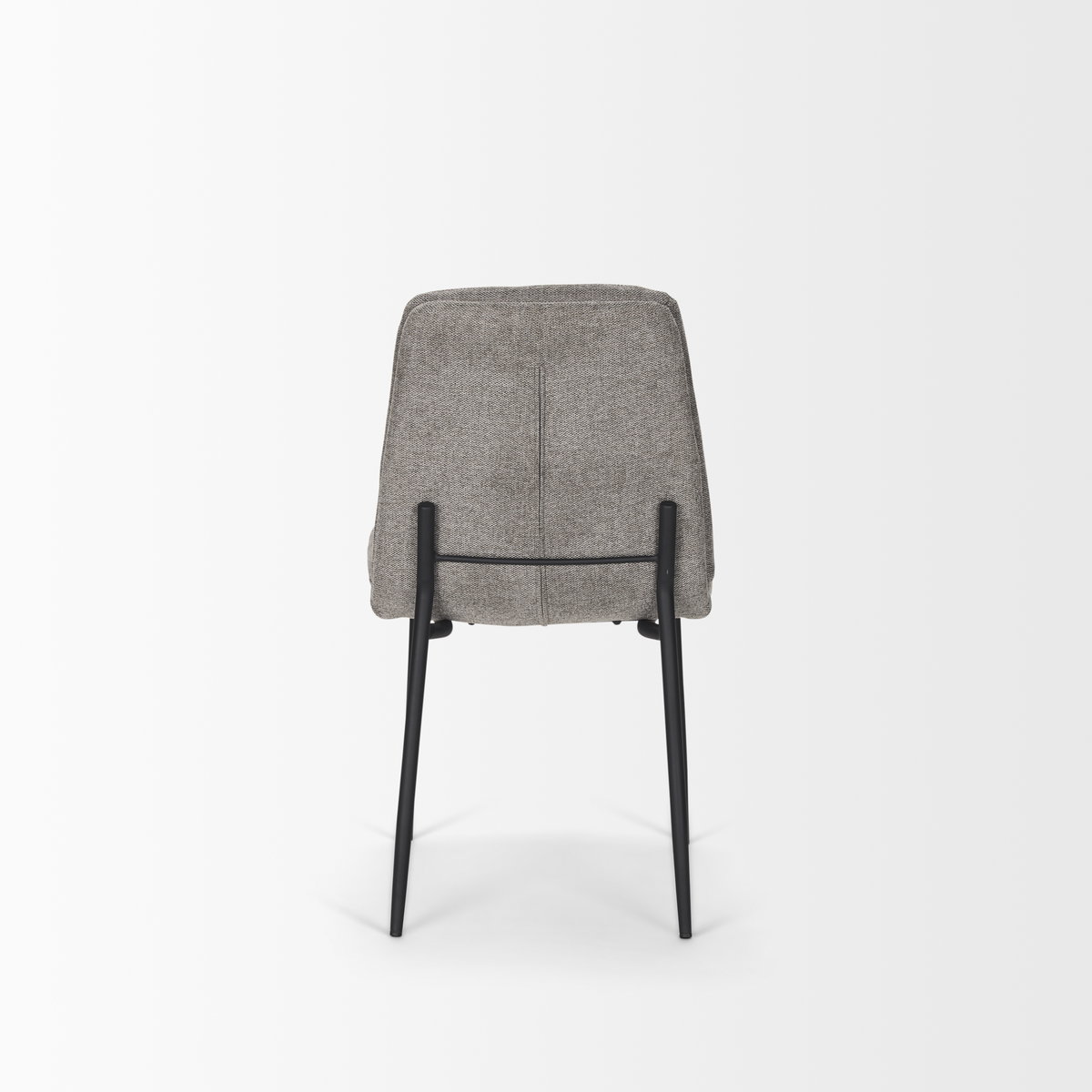 Eve Dining Chair with Gray Fabric & Matte Black Metal, by Mercana, 24.5" length x 19.5" width x 33.5" height View 7