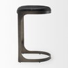 Tyson Backless 28in Seat Bar Stool | Black Leather with Black Metal, Counter & Bar Stool by Mercana, 17.25" length x 17.5" width x 28" height thumbnail 4