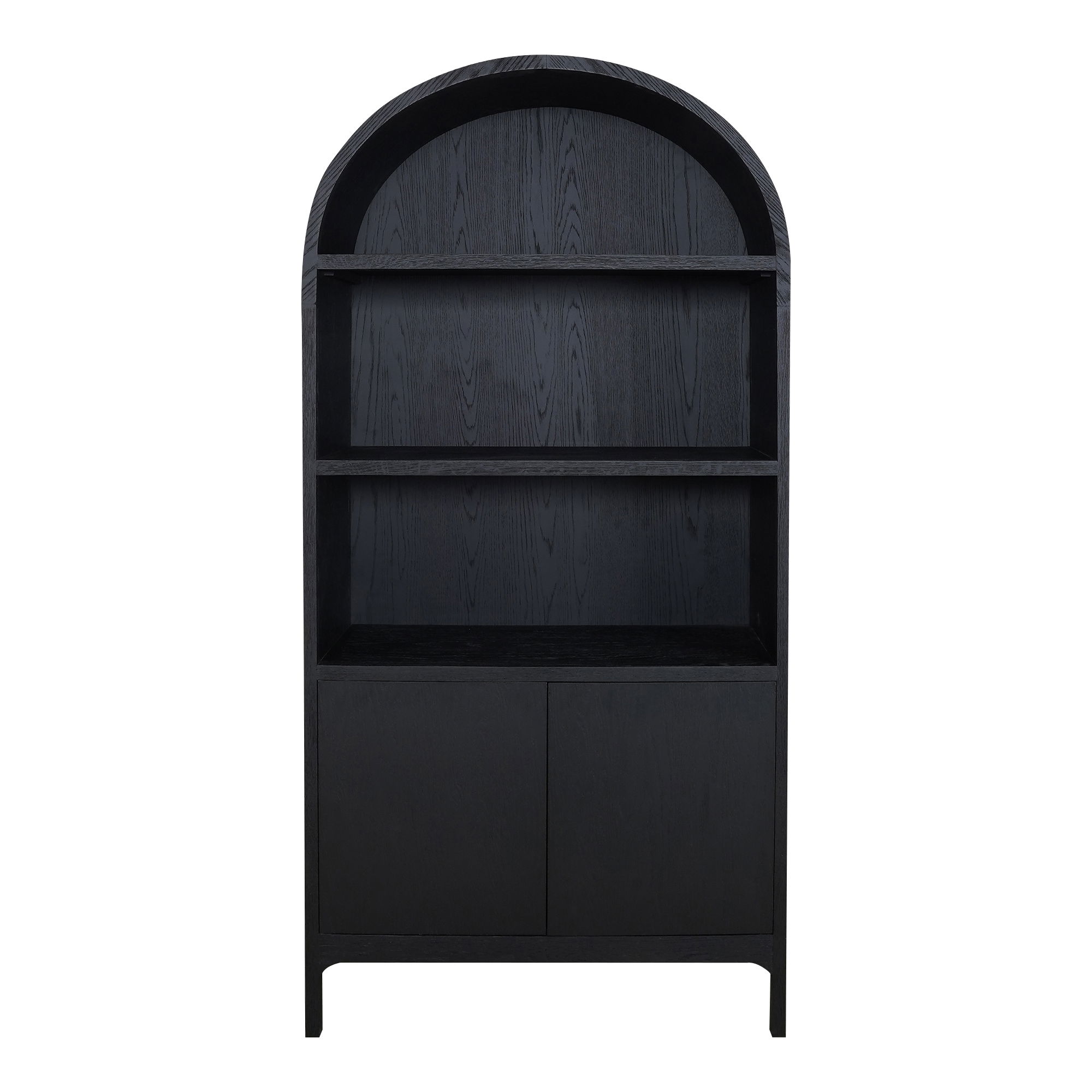 Wilde Display Cabinet Black Oak, Cabinets & Sideboard by Moe's Home, 37.5" width x 79" height x 16.5" depth View 1