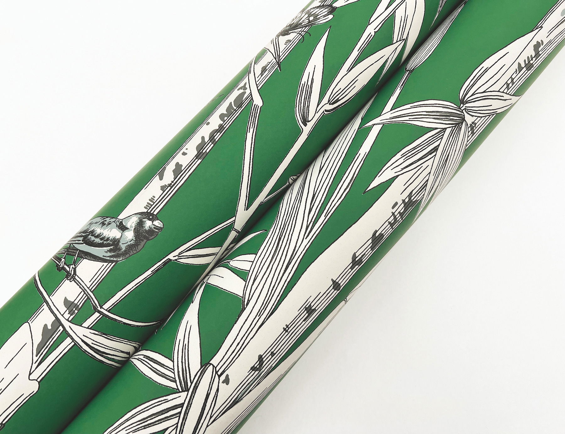 Bambou Toile Green Wallpaper large image 