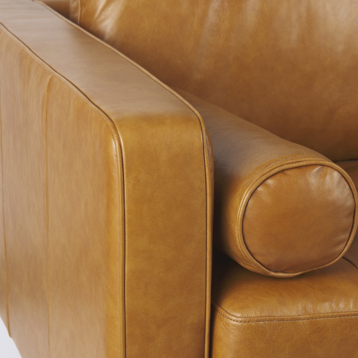 Svend 65.0L x 38.0W x 34.0H Tan Leather Love Seat Sofa, Sofas & Sectional by Mercana, 64.96" length x 37.8" width x 34.65" height View 10