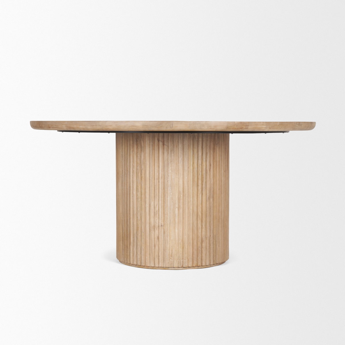 Terra 60' Round Pedestal Dining Table | Modern | Light Brown Wood | Seats 6, by Mercana, 60" length x 60" width x 30" height View 6