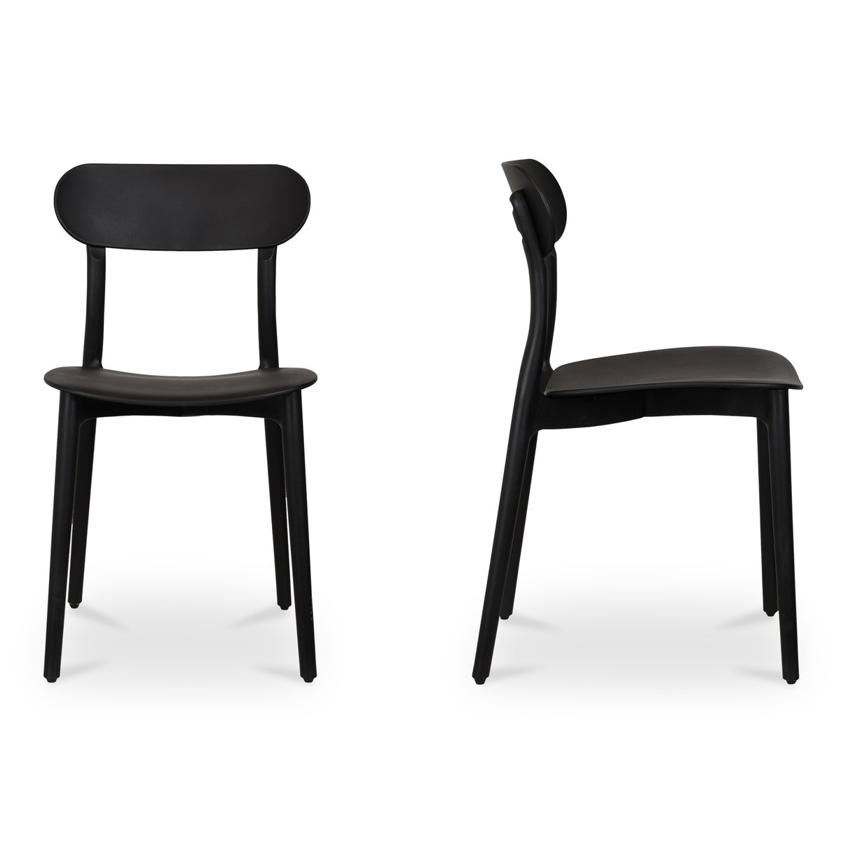 Kent Outdoor Dining Chair Black - Set Of Two, by Moe's Home, 16.75" width x 31" height x 20.5" depth View 3