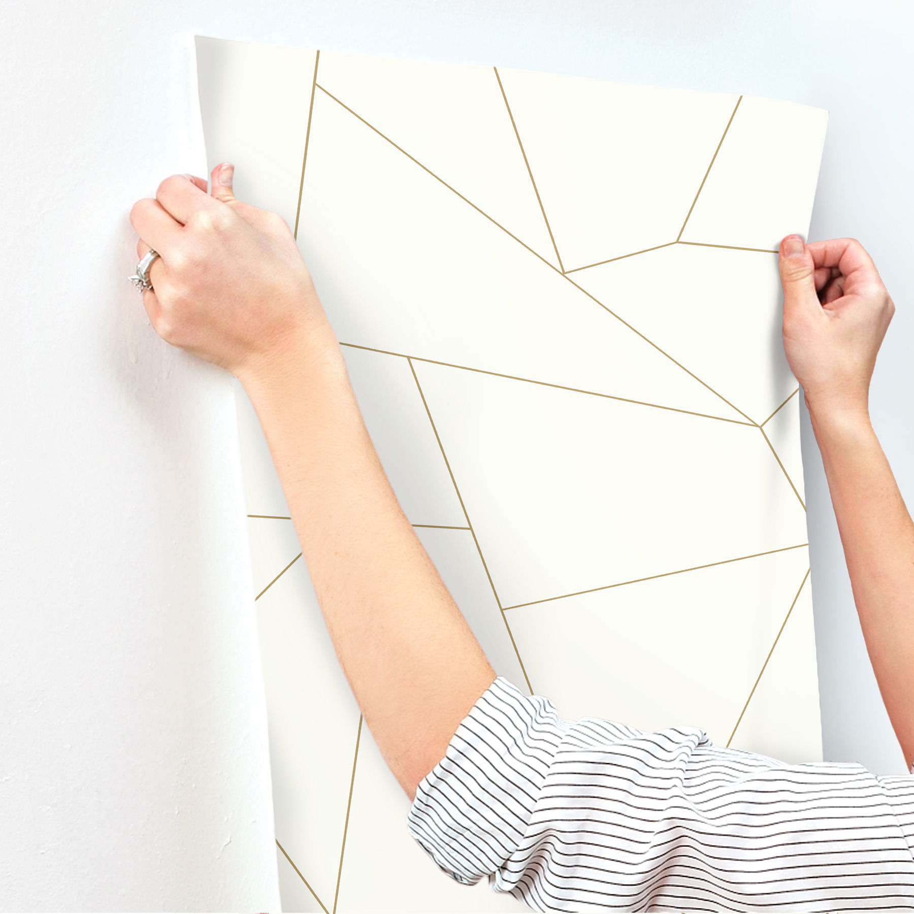 Fractured Prism  Gold Metallic Peel & Stick Wallpaper large image 