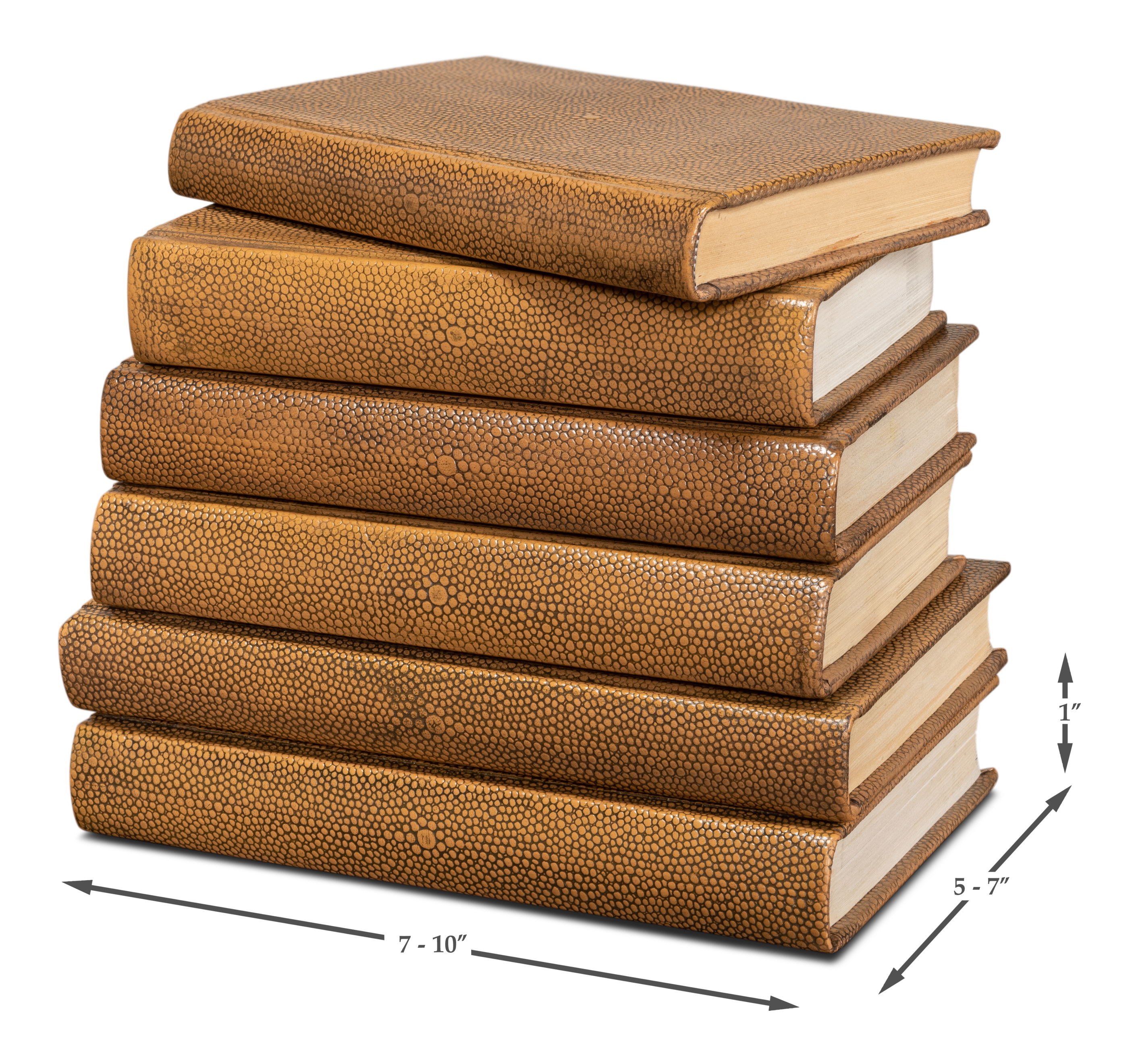 Shagreen Books  Set Of 12  Tawny Brown large image 