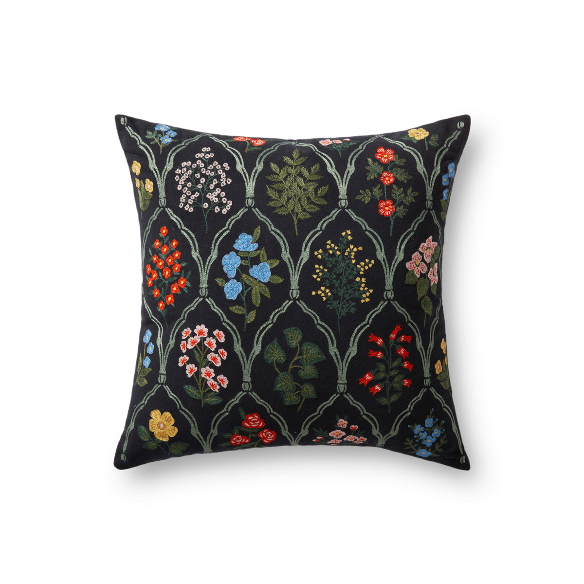 Rifle Paper Co. x Loloi No Name Pillow, Decorative Pillow, 18" length x 18" width