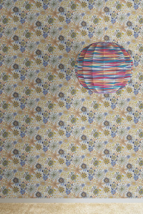 Magic Garden Blue & Green Wallpaper