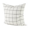 Suzanne 22 x 22 White/Black Square Pattern Decorative Pillow Cover, by Mercana, 22" length x 22" width x 0.2" height thumbnail 1