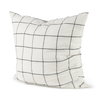 Suzanne 22 x 22 White/Black Square Pattern Pillow Cover, Decorative Pillow by Mercana, 22" length x 22" width x 0.2" height thumbnail 1