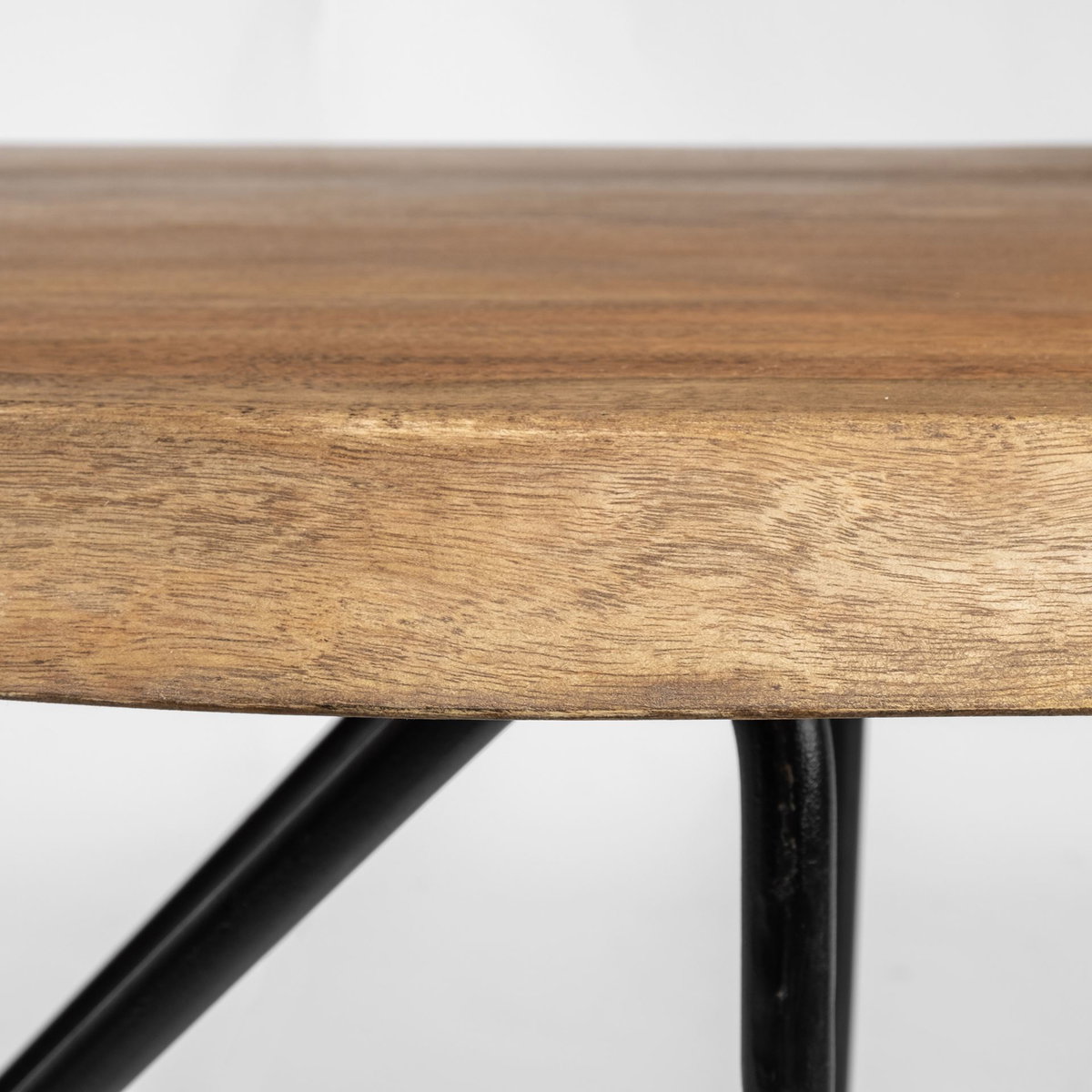 Papillion IV 60L x 26W Natural Solid Wood and Live Edge Iron Office Desk, by Mercana, 60" length x 26" width x 30" height View 5