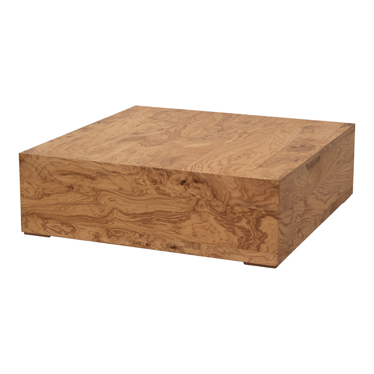 Nash Coffee Table Honey Brown Burl, by Moe's Home, 40" width x 12" height x 40" depth View 3