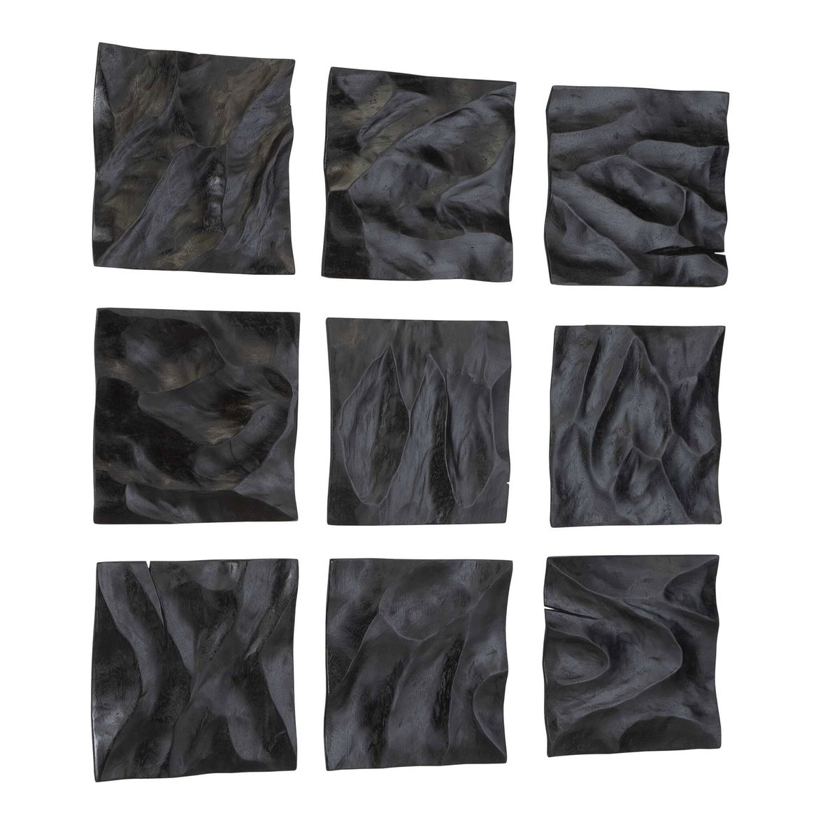 Malosi Black Wood Wall Decor Set/9, Art by Uttermost, 11.8" width x 11.8" height x 1.5" depth View 4