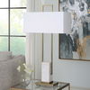 Column White Marble Table Lamp, by Uttermost, 19" width x 35" height x 9" depth thumbnail 4