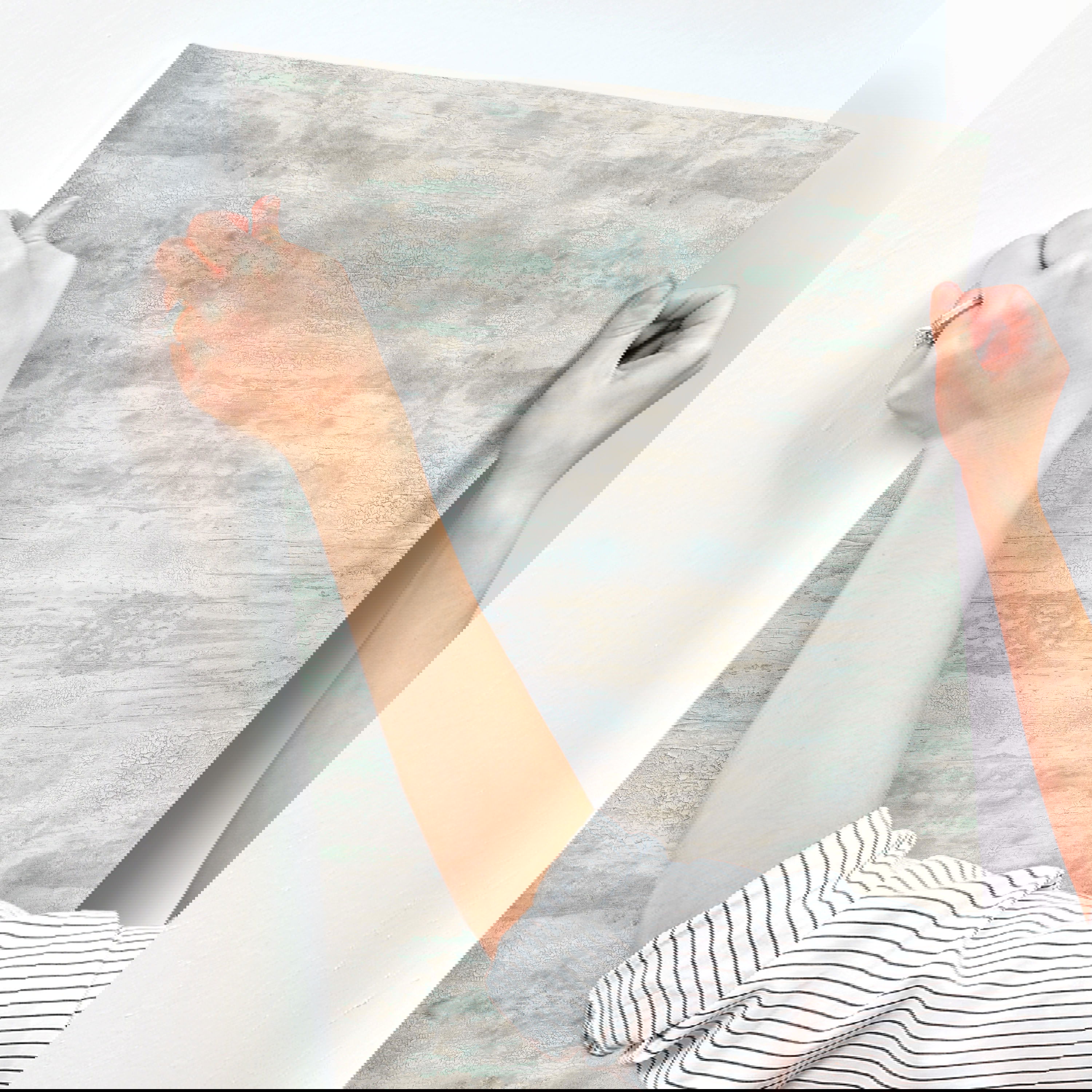 Serene Jewl Blue & Grey Wallpaper, by York Wall, 33' length x 1'8.5" width x 0.02" depth View 5