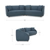 Fraser 2 Piece Modular Sofa Deep Blue, Sectional Sofa by Moe's Home, 128" width x 31.5" height x 34.29" depth thumbnail 6